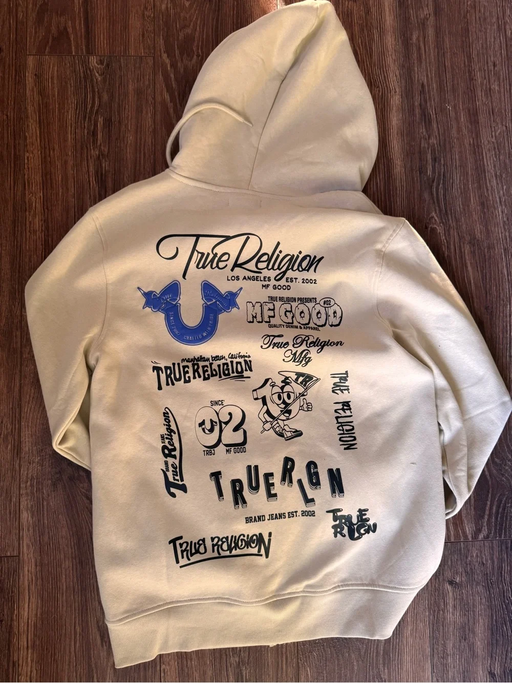NWTTrue Religion Men's Cream Zip-Up Hoodie M